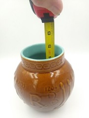 Vintage Schering Pharmacy RX jar crock Brown turquoise Mortar Vase Pottery 5″