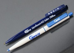 Cipro Lot PENS & Magnet Clip Drug Rep Pharmaceutical Promo Advertising Dry Ink