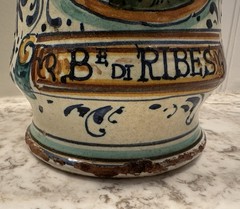 Italian Maiolica Pottery Albarello Pharmacy Drug Jar