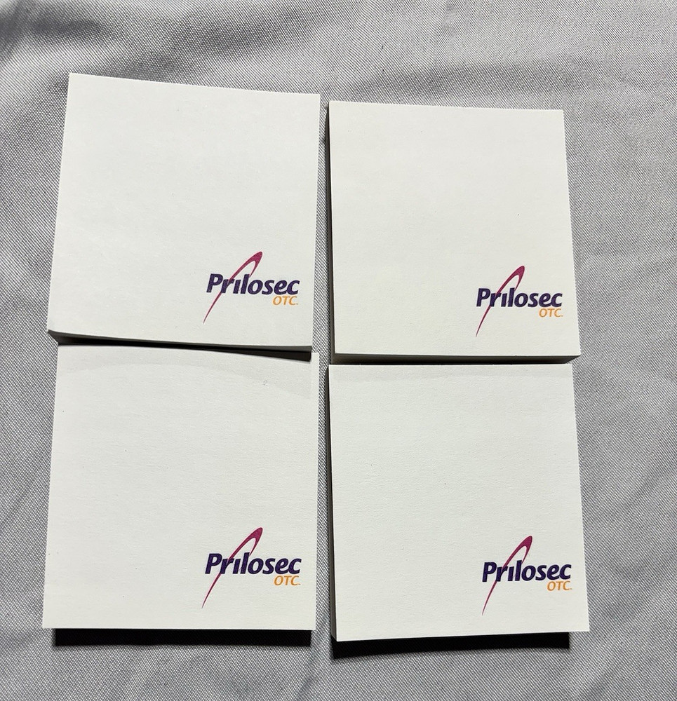 PHARMACEUTICAL DRUG REP NOTE PADS (4) PRILOSEC OTC 2.75″X2.75″ STICKY NOTES