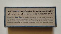 Children’s Ben-Gay, Methyl Salicylate! ©1953, 1958, chest colds & muscular pain