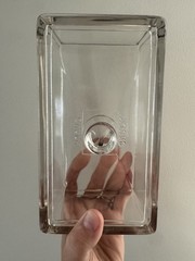 Antique Caulk Clear Glass Covered Box w/ Lid Included, Rectangular