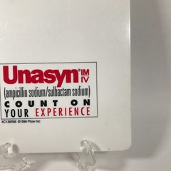 Unasyn IM/IV Ampicillin Sodium/Sulbactam Sodium White Plastic Clipboard 13.5″x9″