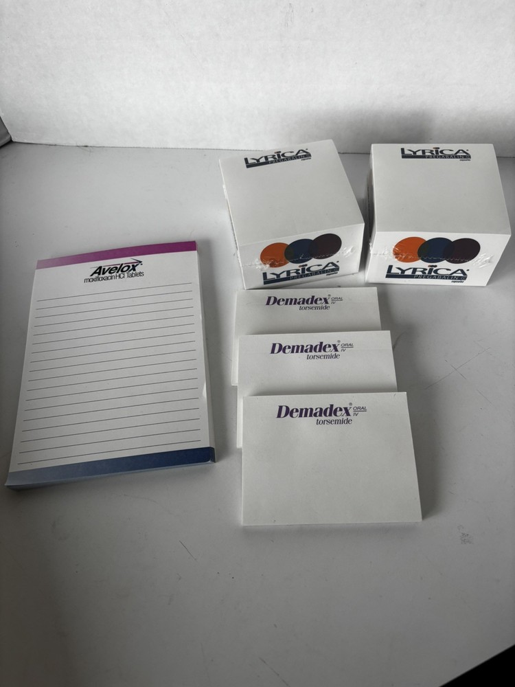 New & Used Early 1997-2005 Pharmaceutical Drug Rep Note Pad Lot Of 6 Mixed Pads