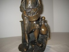 18th Century Apothecary Sculpture # 502 By Rick Lewis Cast Metal Sculpture