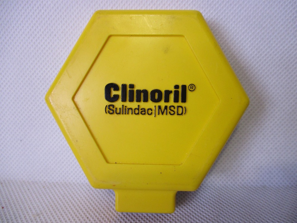 Clinoril (Sulindac MSD) Yellow Magnetic Pill Bottle Opener Pharmaceutical Rep