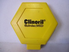 Clinoril (Sulindac MSD) Yellow Magnetic Pill Bottle Opener Pharmaceutical Rep