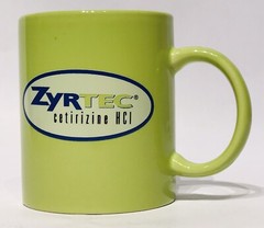 Zyrtec Cetirizine HCI Green Coffee Mug 10 oz Cup Ceramic Advertising
