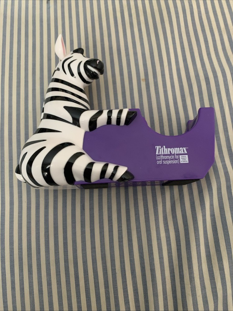 Vintage Pharma Rep Zebra Desk Tape Dispenser Promotional No Box Mint Pet Free!!