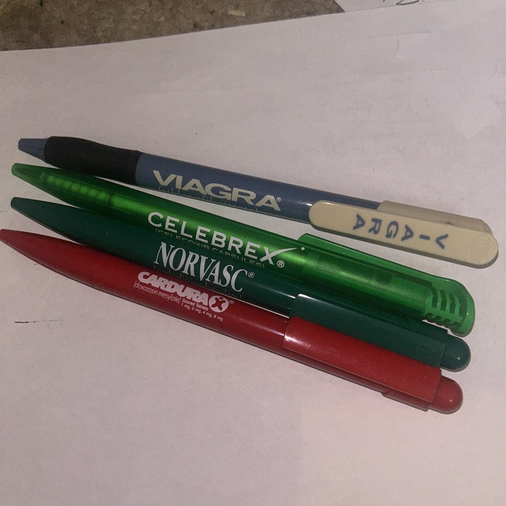 4 Pens. Viagra, Celebrex, Norvasc, Cardura DRUG REP. Pharmaceutical. Pfizer