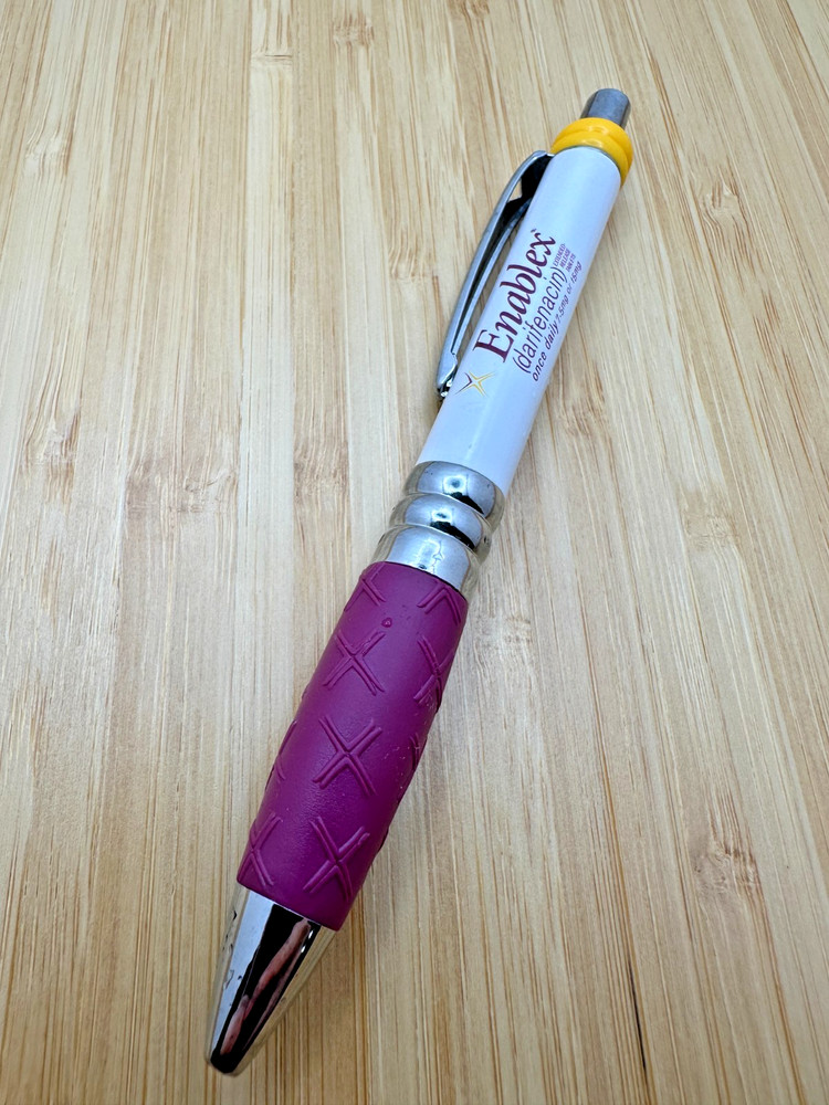 Enablex Darifenacin Pharma Promo Pen White Purple Yellow Tested & Working