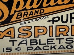 Vintage SPARTAN ASPIRIN Medical Drug TIN Advertising Petersburg VA