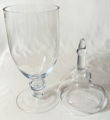 Large Clear Glass Apothecary Counter Display Jar with Large Fenial Lid 19.5″
