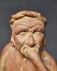 Vtg Portrait Of Anxiety/Depression Etrafon Promo Clay Figurine Mexico ca 800 AD