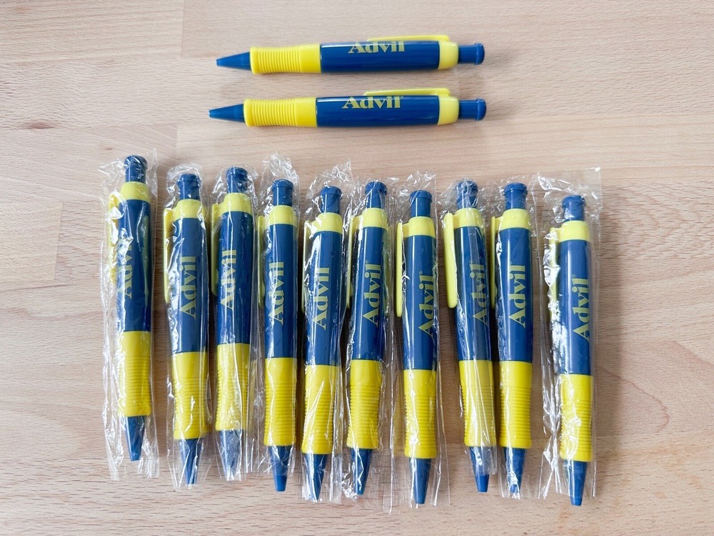 ADVIL Promo Ballpoint Pen LOT 12 Drug Rep Pharmaceutical Advertising Vintage HTF