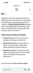 Vintage Medical Remedy Pharmacy – Septigyn Dallas Cobalt Blue Bottle Label