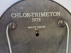 1978 Mortar & Pestle Chlor-Trimenton Pharmacy Wall Hanging Pharmaceutical Rep Ad