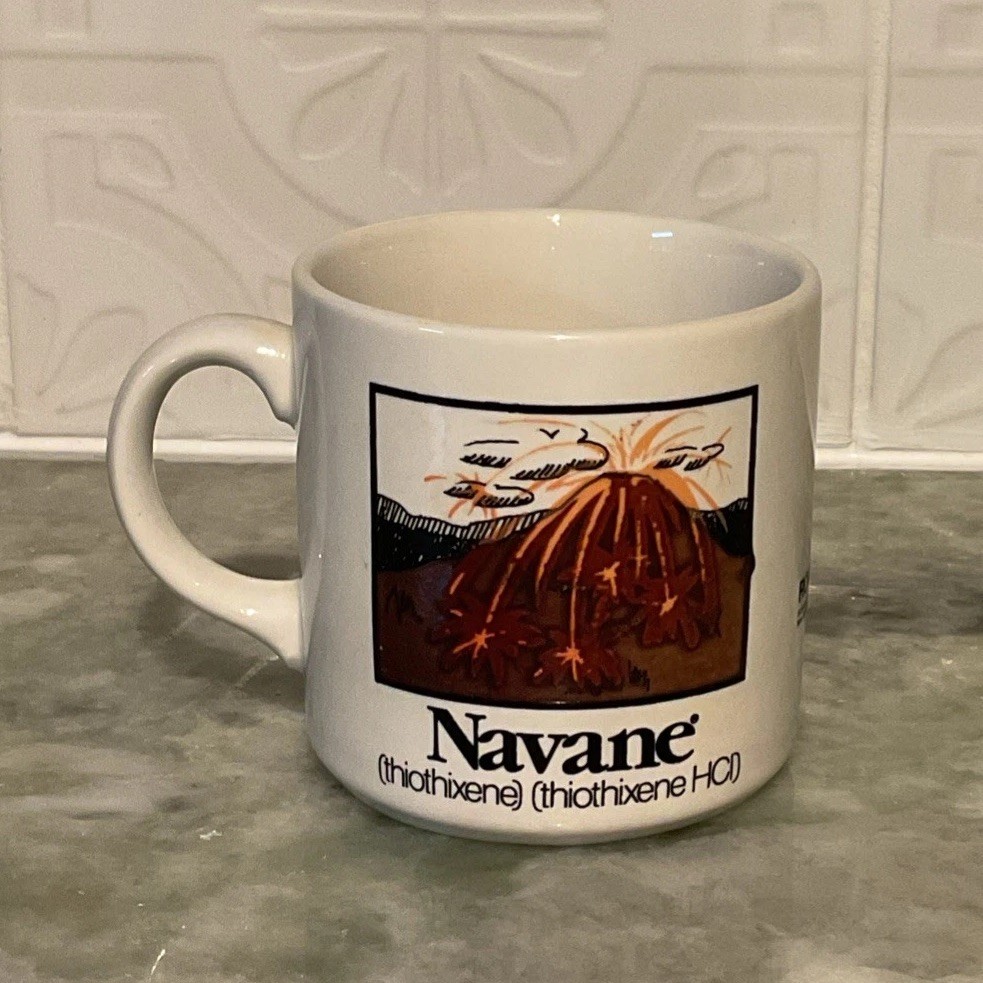 Vtg Navane Thiothixene Sinequan Doxepin Medication Pharma Rep Coffee Mug Ceramic