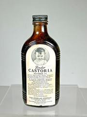 Vintage Brown Glass Bottle Penslar Castoria Detroit Michigan. approx. 6″ tall