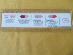 Vintage Lilly Promo 6 Inch Ruler Darvon Compound 65 Darvocet-RARE- 1963 USA