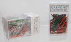 LOT 2 Pharmaceutical Drug Rep CRINONE Plastic Paper Clips Holder Magnetic PROMO