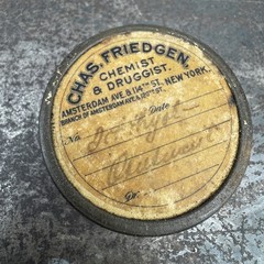 Vtg CHAS. FRIEDGEN Chemist / Druggist NEW YORK Ointment Container