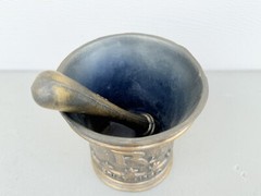 Mortar and Pestle, Metal Rx Pharmacy Apothecary Edict of 1240 Coricidin