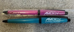 Plastic Drug Rep Pens Pharmaceutical Pharma Medical – Pink (New) And Blue (Used)