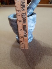 Vintage 1960’s White Italian Marble Mortar & Pestle-Very Good