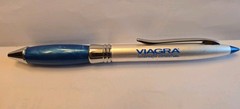 VIAGRA Heavy Metal Pen Pharmaceutical Rep Promo Silver Blue HTF Vintage – Works