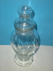 Antique Drug Store Apothecary Display Candy Jar Dakota Glass 10″ vtg