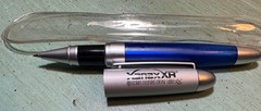 XANAX XR PEN: Blue & Silver-Metal-Refillable Ball Point-Pharmaceutical Promo NEW