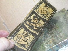 Vintage compound mustard ointment torn box and used up tube FW McNess prop