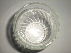 Vtg Apothecary Jar Swirl Glass with Lid 8 1/2″ tall Pharmacy