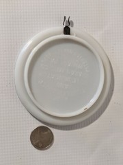 1896 Acme Dose Indicator White Milk Glass Tumbler Cover Medicine Advertising