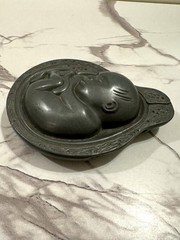 VINTAGE MEDICAL PHARMACEUTICAL PARKE-DAVIS FETAL PEWTER PAPERWEIGHT CA. 1950’s