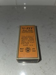 Vintage U-ZIT TOOTHACHE DROPS with Original BOX and Bottle