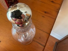 VTG.Dakota 5 INCH Vacuum Oil Co.Pharmacy Apothecary Display Jar 5” Mini RARE SZ.