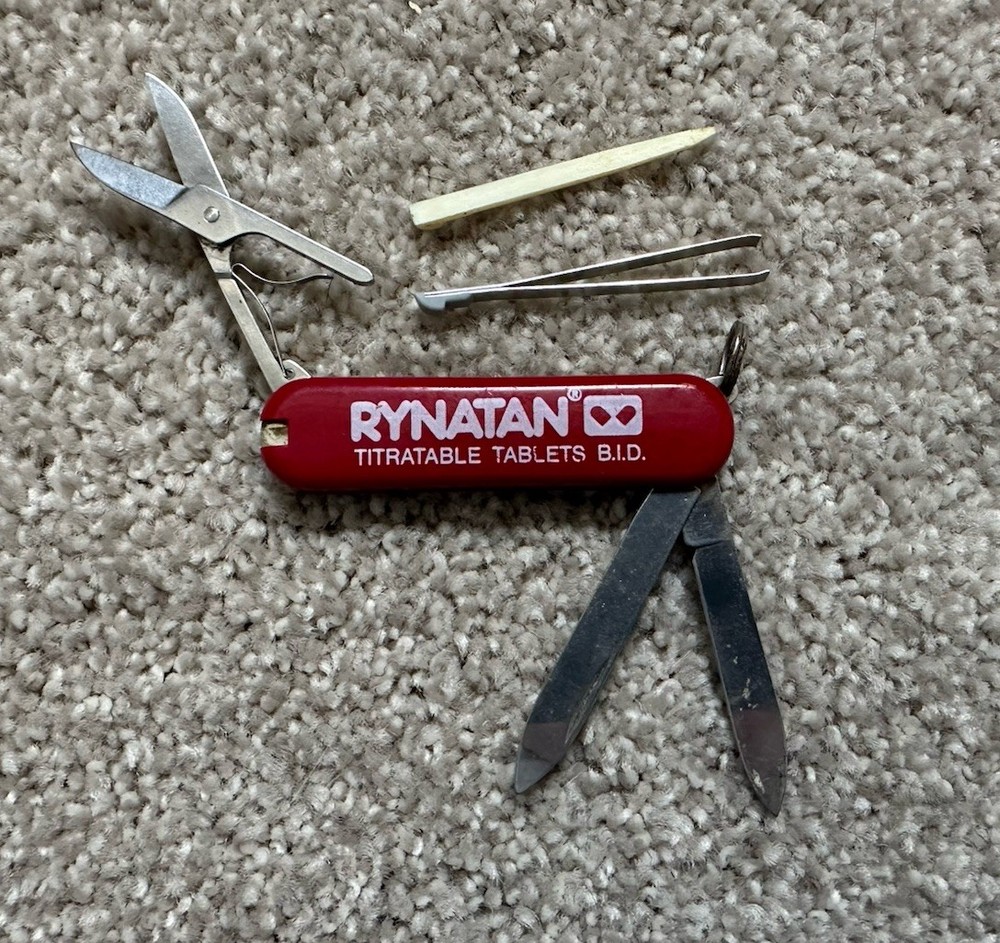 Vintage Rynatan Drug Rep Advertisement Small Swiss Army Knife Used