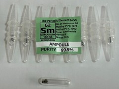 8 x Samarium Metal 99.9% un-oxidized Argon Ampoules WHOLESALE Periodic Elements