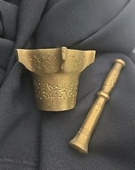 Vintage Solid Brass Mortar And Pestle, 2 X 2.75 And 3.75Inches