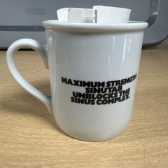 Vintage Drug Rep Gridlock Sinutab Pharmaceutical Promotional Mug W Letter