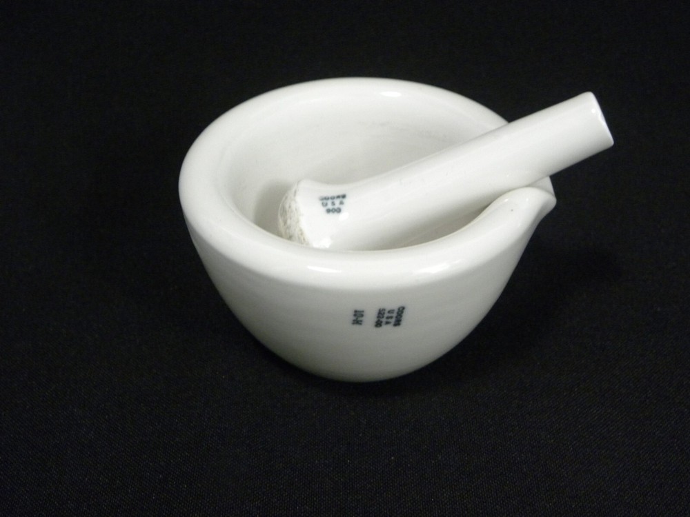 Vintage Used Coors USA Lab Mortar 522-00 and Pestle 000 Set, #5