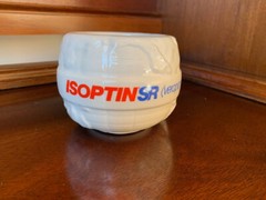 Drug Rep „Globe Shaped“ Isoptin-SR coffee cup. 24-Hour Power! New never used