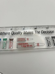 Vintage Pharmaceutical 1980s Morphine , Fentanyl Advertisement Ruler Acrylic 14″