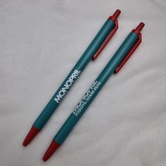 Lot of 2 Monopril Medical Drug Rep Pharmaceutical Pens Working Teal Red Bic