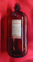 Vintage 1950s One Gallon Amber Apothecary Bottle Sharpe & Dohme