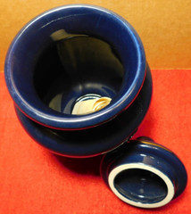 C/J~Apothecary Jar Eli Lilly „Paeonia Albiflora“ Pharmaceutical 4-58 Blue Empty
