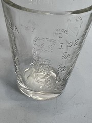 Vtg Apothecary Dose Pharmacy Measure Glass Cup GLASCO GEM Set of 2 Embossed