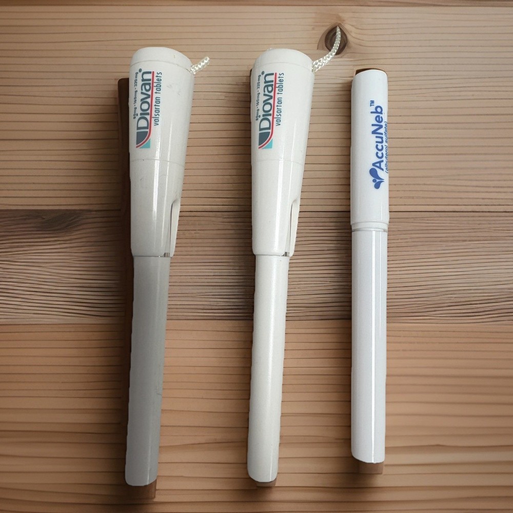 Lot Of 3 Diovan And AccuNeb PENS Drug Rep Pharmaceutical Promo Advertising Work